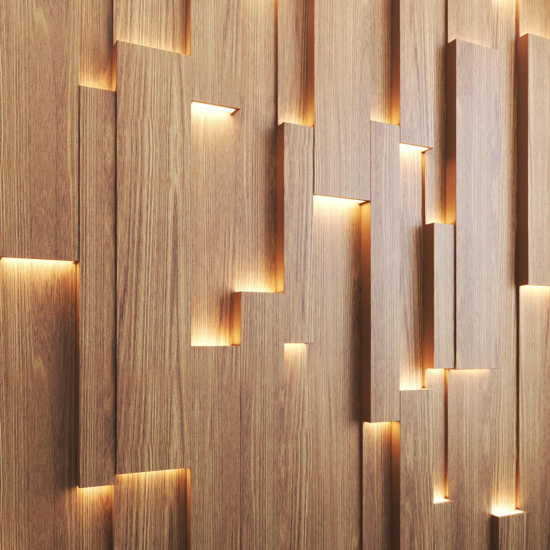 3d wall panel with lighting 3D model_3