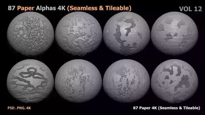 87 Paper Alphas Seamless Tileable VOL 12