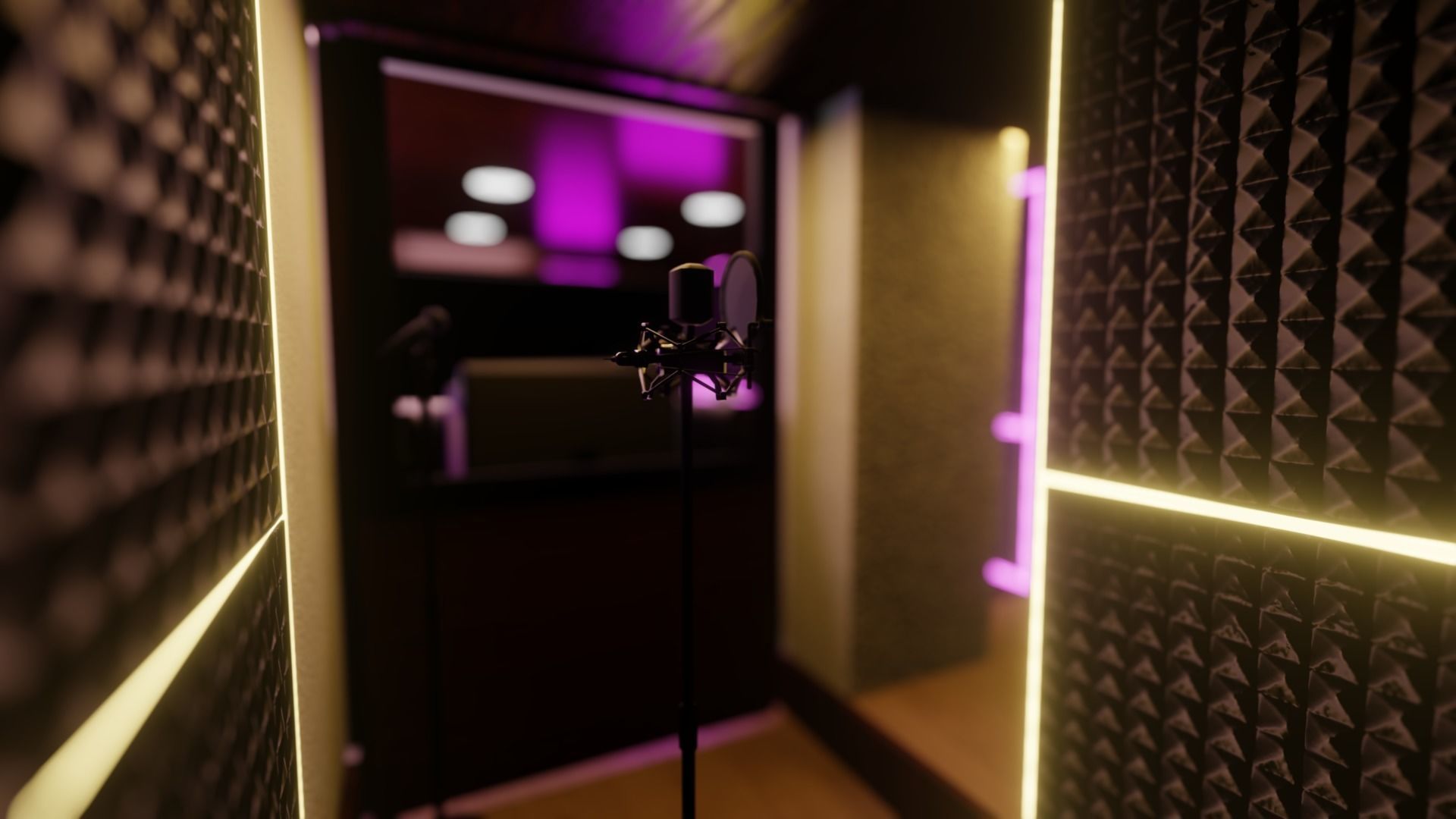Recording Studio Music booth Low-poly 3D model_8