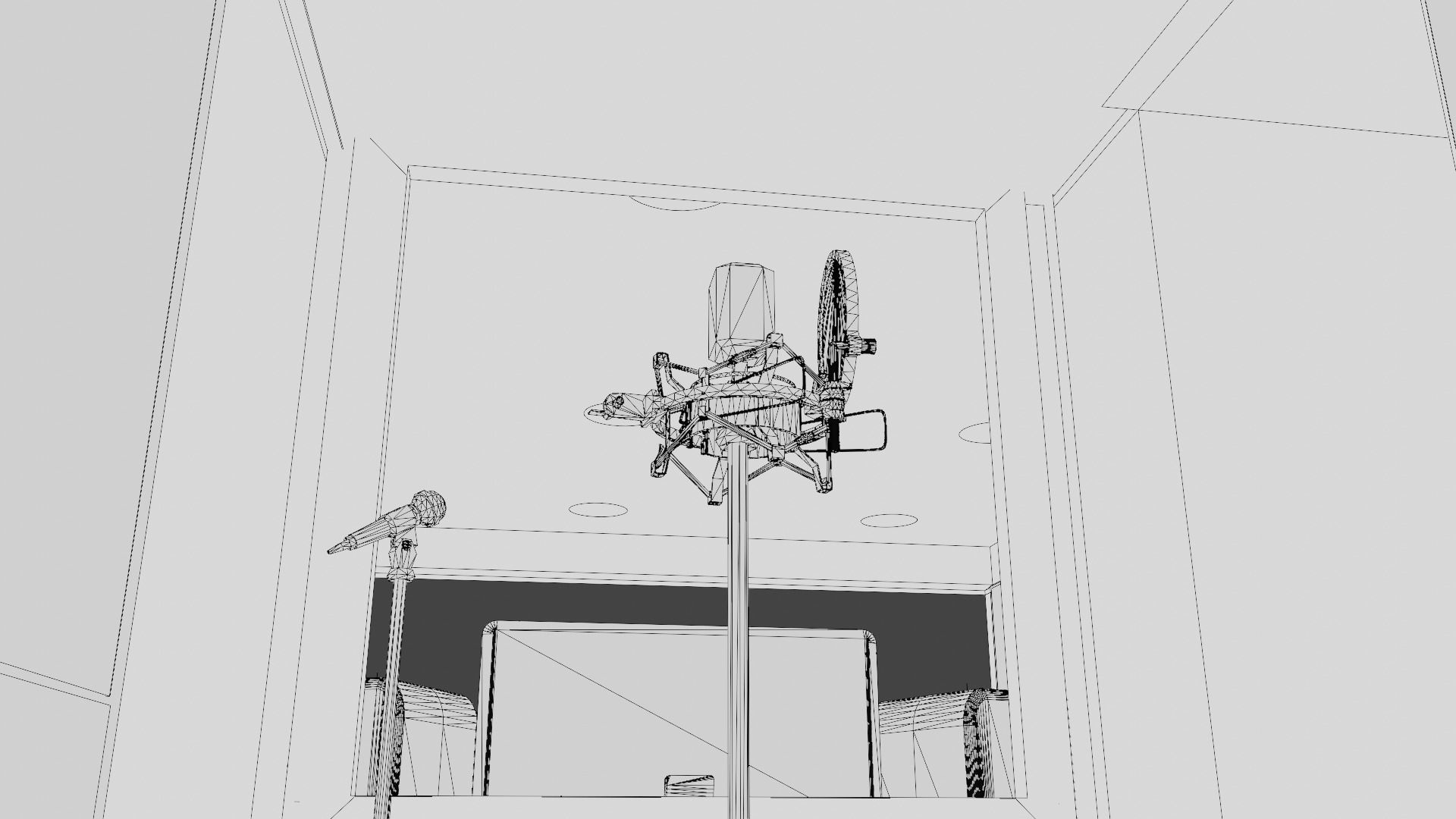 Recording Studio Music booth Low-poly 3D model_9