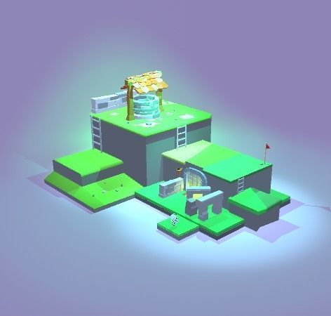 Low poly Dungeon building in game Low-poly 3D model_2