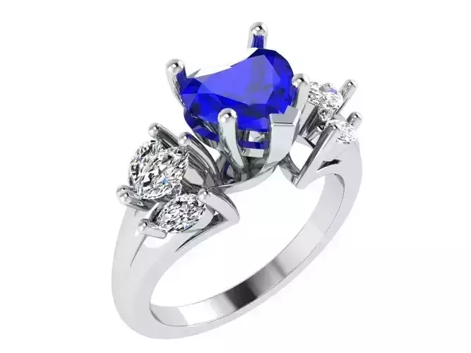 Heart diamond ring 3351 3D print model
