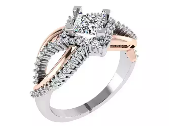 Textured diamond ring 3353 3D print model