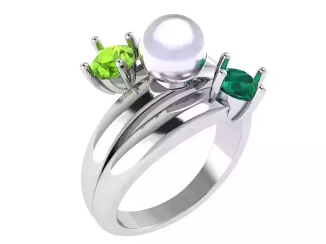 3-Stone Emerald Ring  3354 3D print model