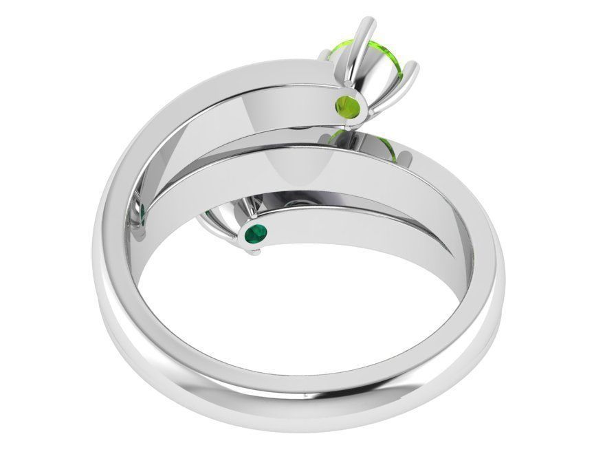 3-Stone Emerald Ring 3354 3D print model 3D print model_3