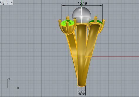 3-Stone Emerald Ring 3354 3D print model 3D print model_6