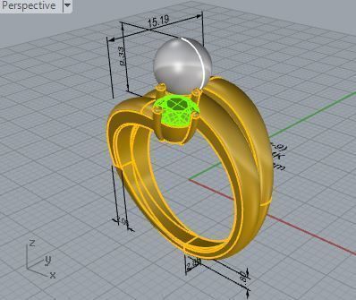 3-Stone Emerald Ring 3354 3D print model 3D print model_7