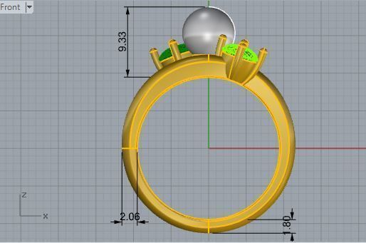 3-Stone Emerald Ring 3354 3D print model 3D print model_5