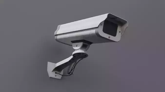 Retro CCTV Camera 4K and 2K Low-poly 3D model