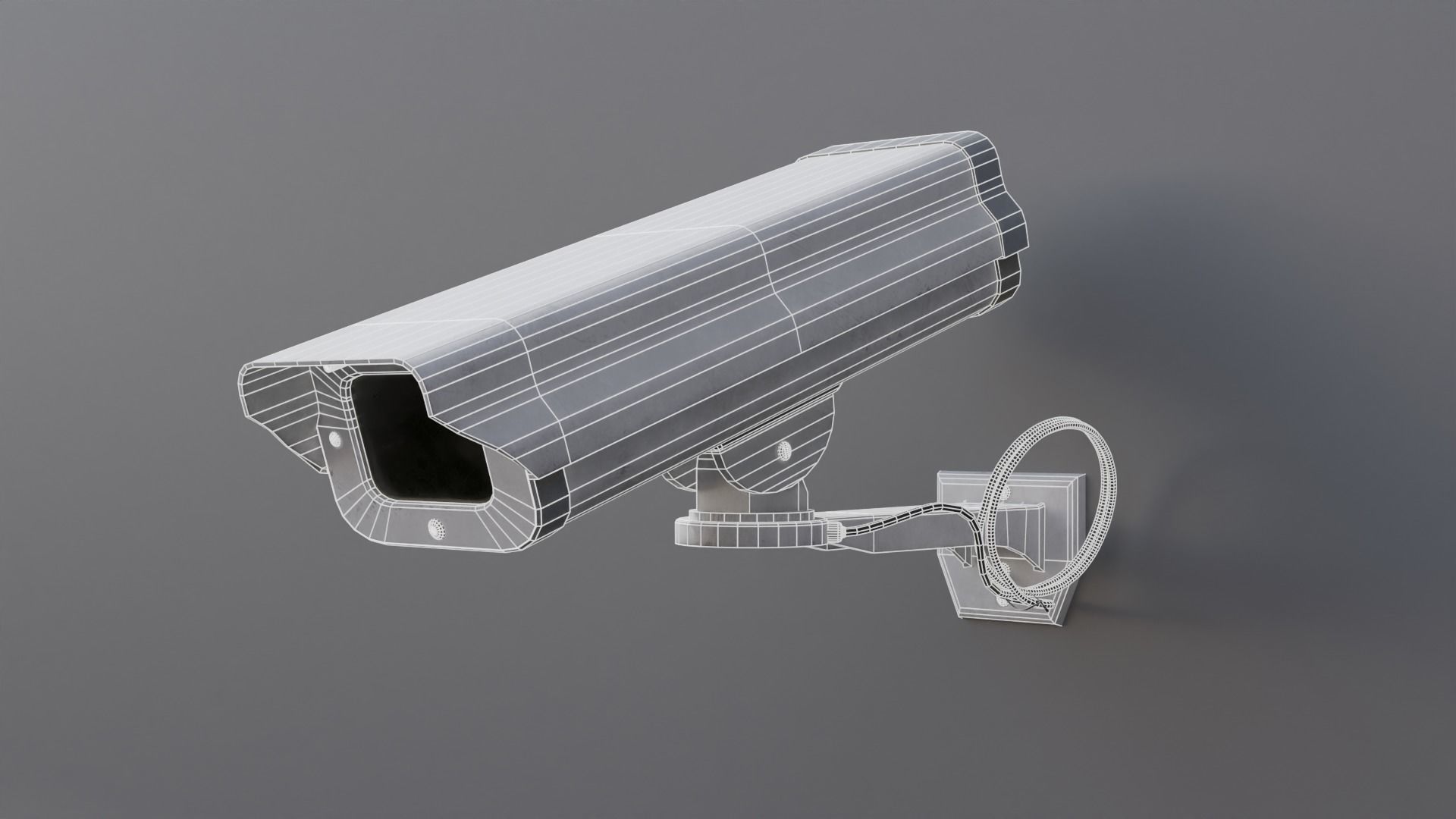 Retro CCTV Camera 4K and 2K Low-poly 3D model_4