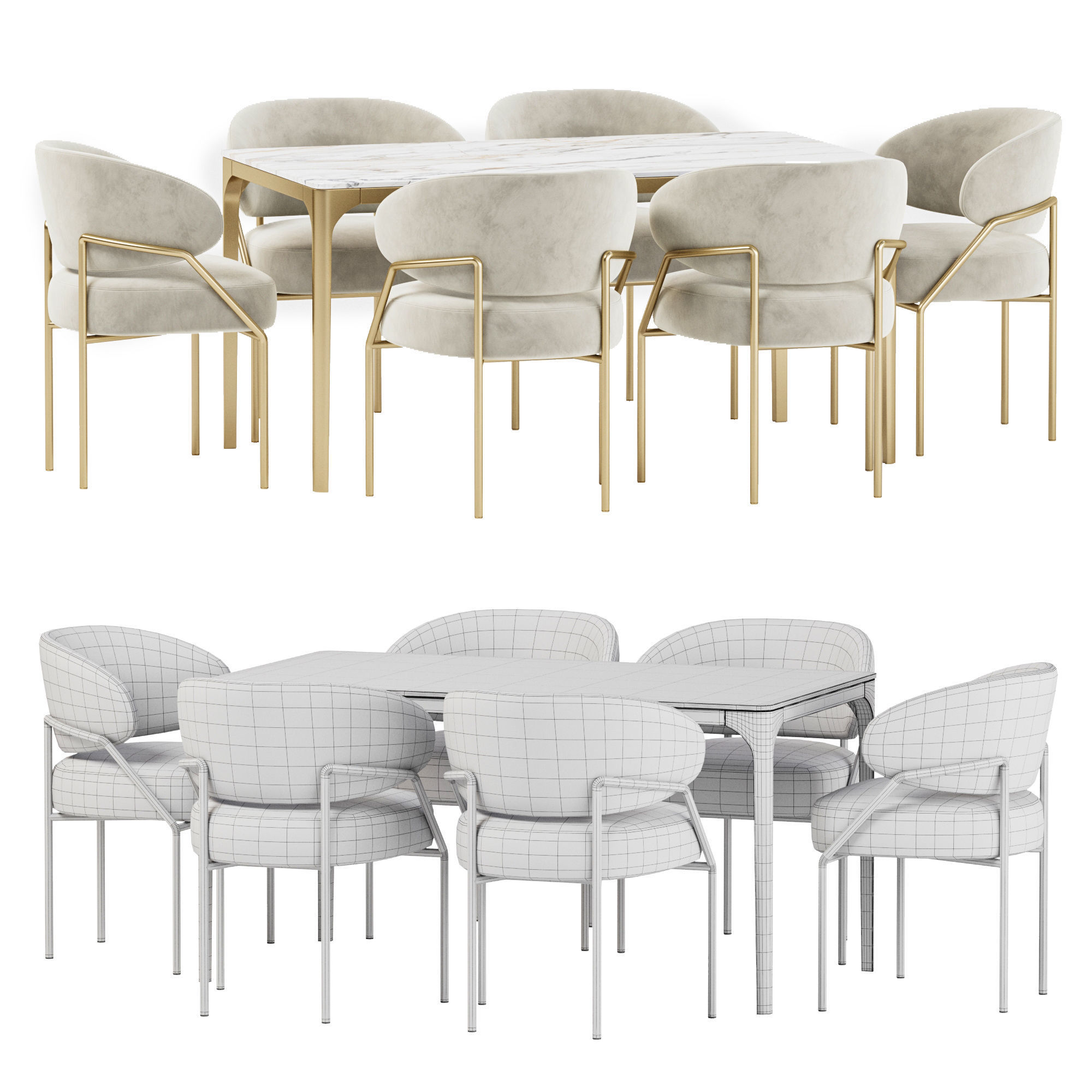 Dining set 32 3D model_10