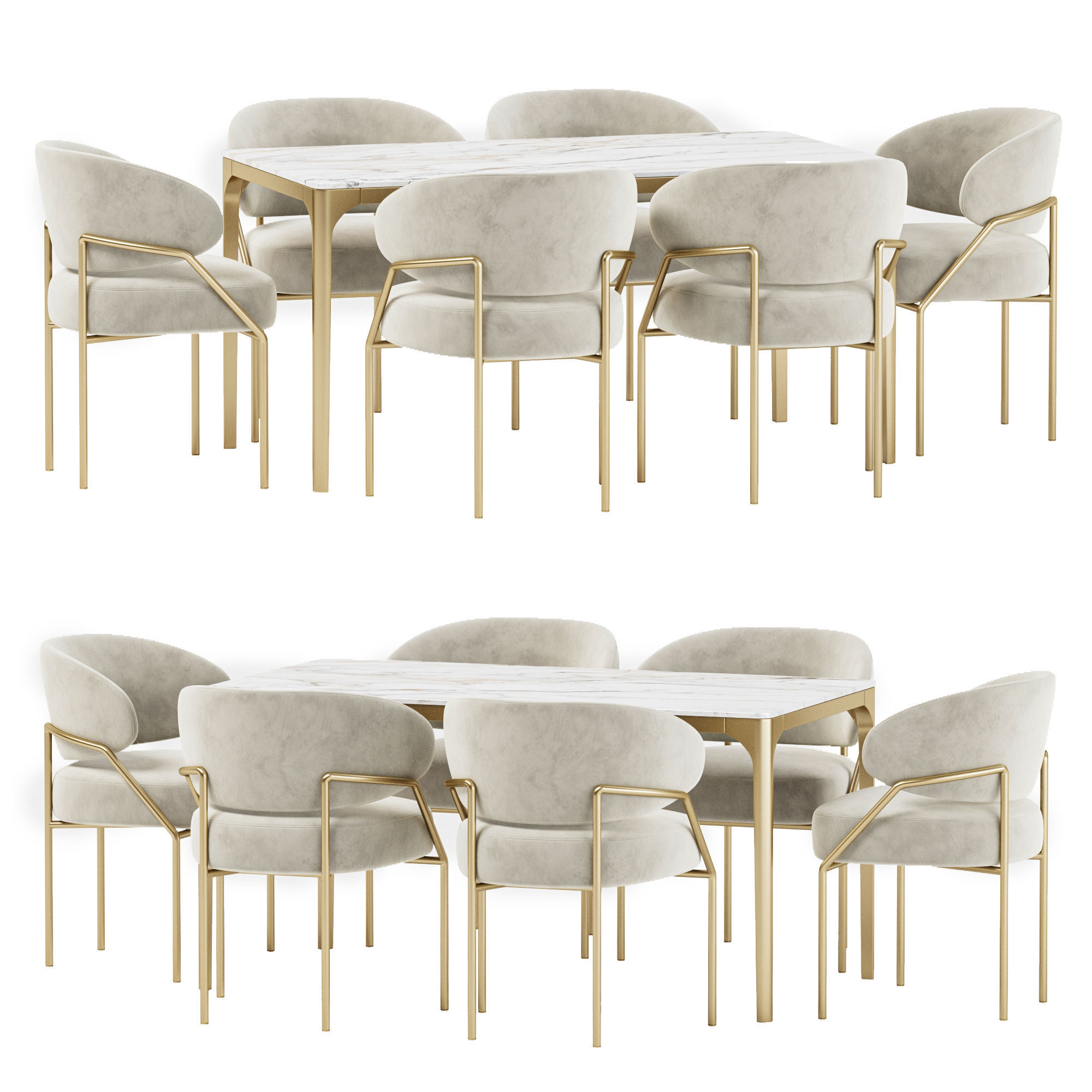 Dining set 32 3D model_4