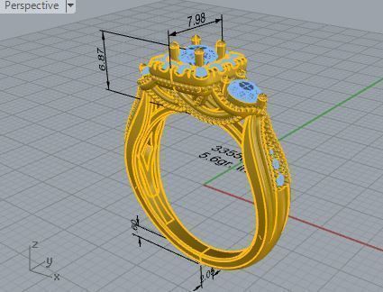 Round Diamond Engagement Ring 3355 3D print model 3D print model_7