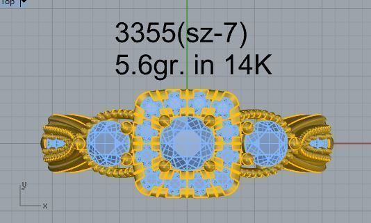 Round Diamond Engagement Ring 3355 3D print model 3D print model_4