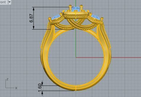 Round Diamond Engagement Ring 3355 3D print model 3D print model_5