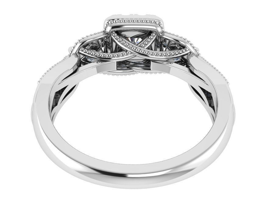 Round Diamond Engagement Ring 3355 3D print model 3D print model_3