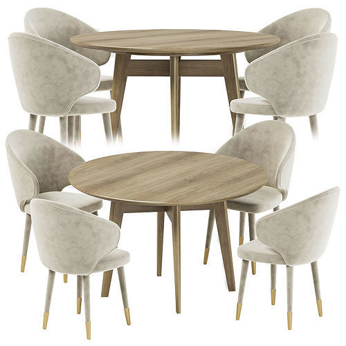 Dining set 34 3D model 2