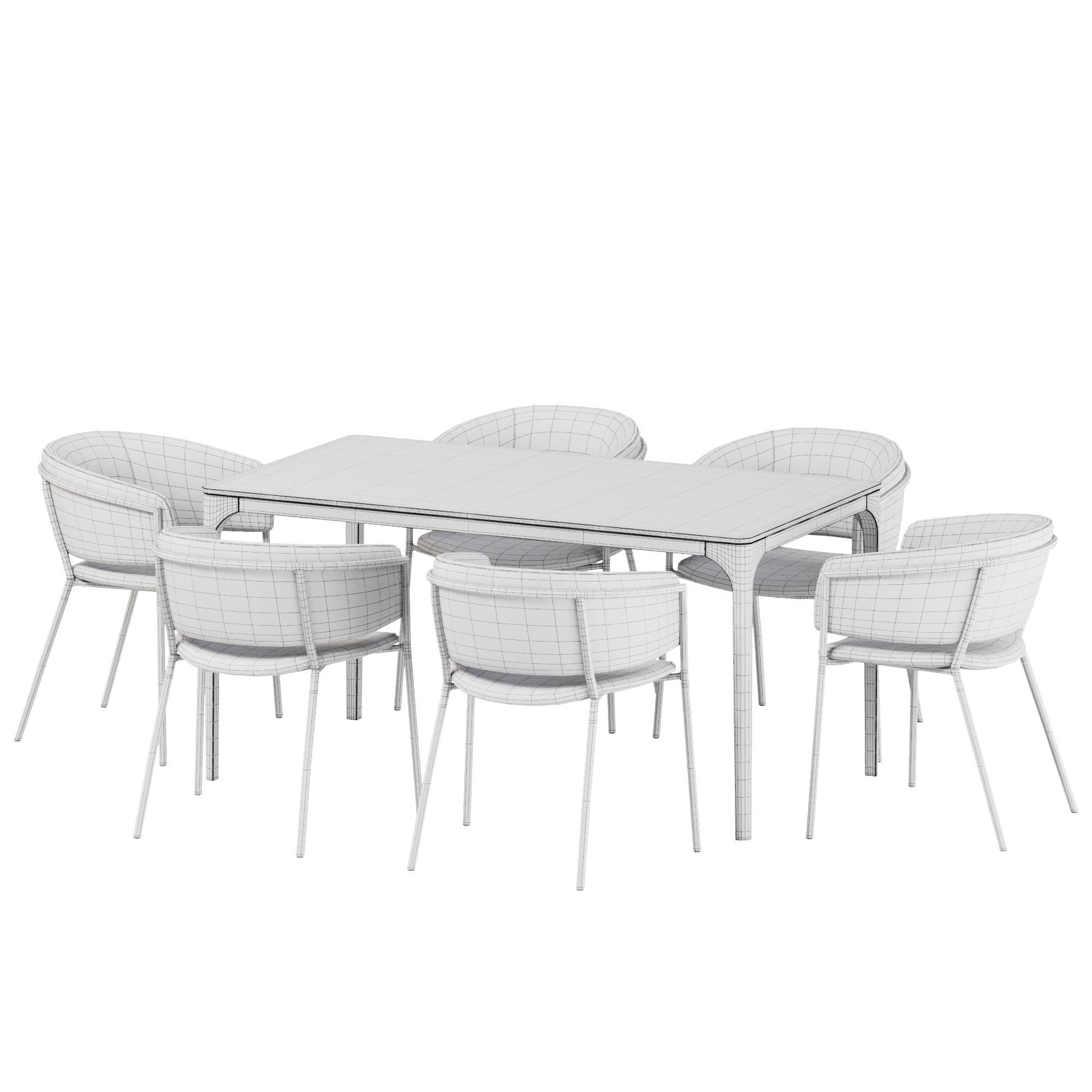 Dining set 37 3D model_7
