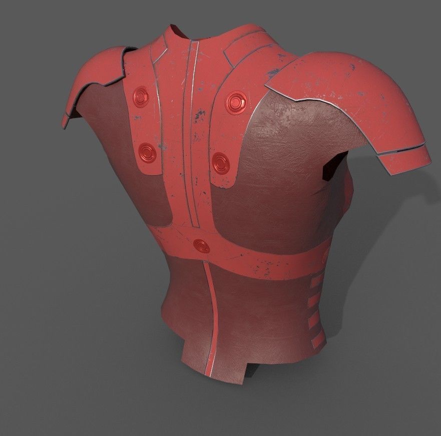 Simple sci-fi female armor pack 5 low poly game ready models Low-poly 3D model_10