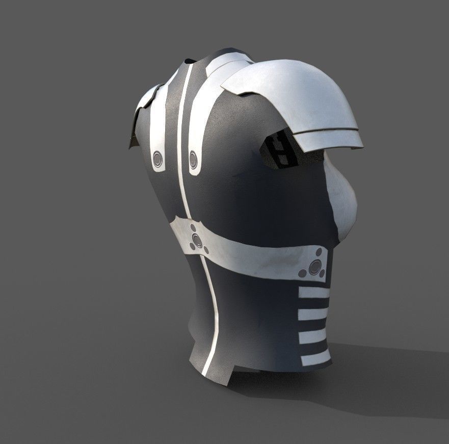 Simple sci-fi female armor pack 5 low poly game ready models Low-poly 3D model_15