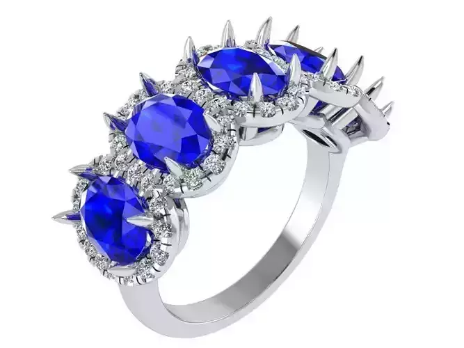 Sapphire Oval Cut Ring 3358 3D print model
