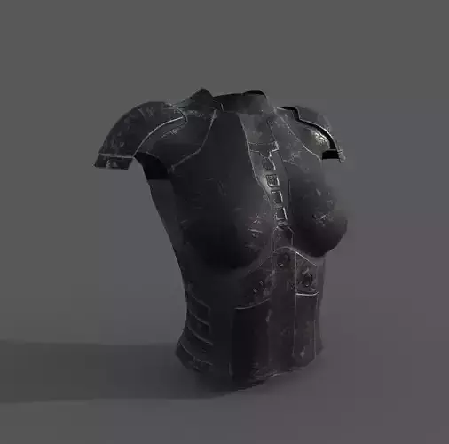 Simple sci-fi female black metal armor