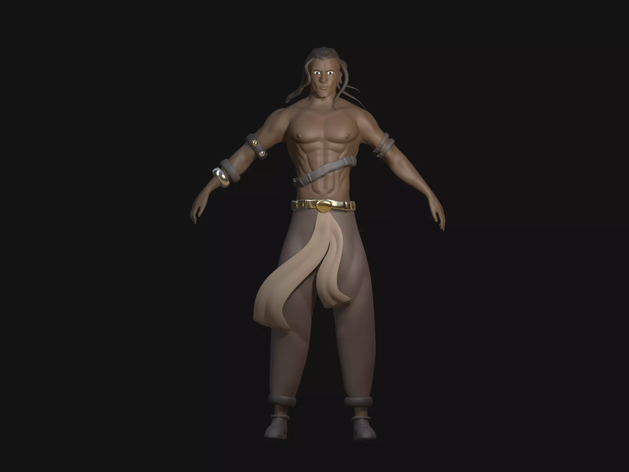 warrior man character 3D model_0