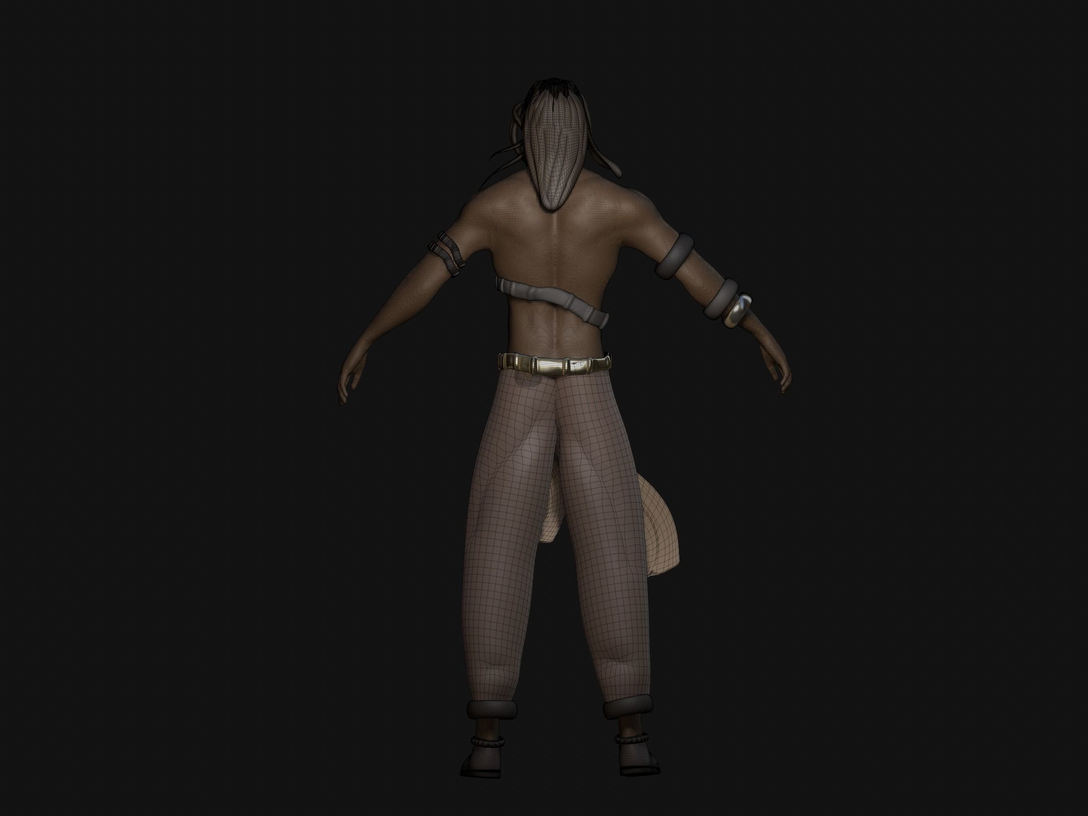 warrior man character 3D model_9