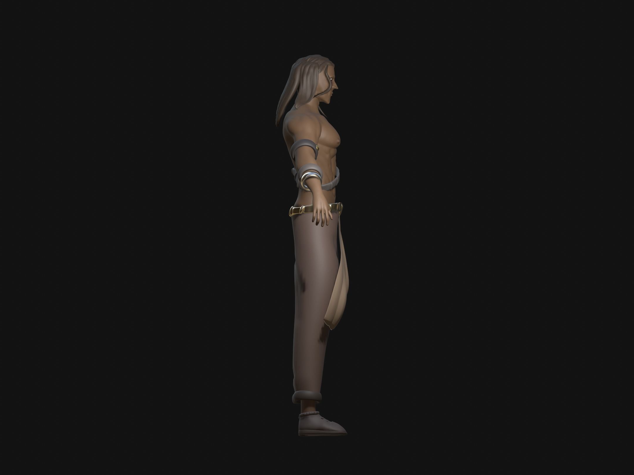 warrior man character 3D model_3