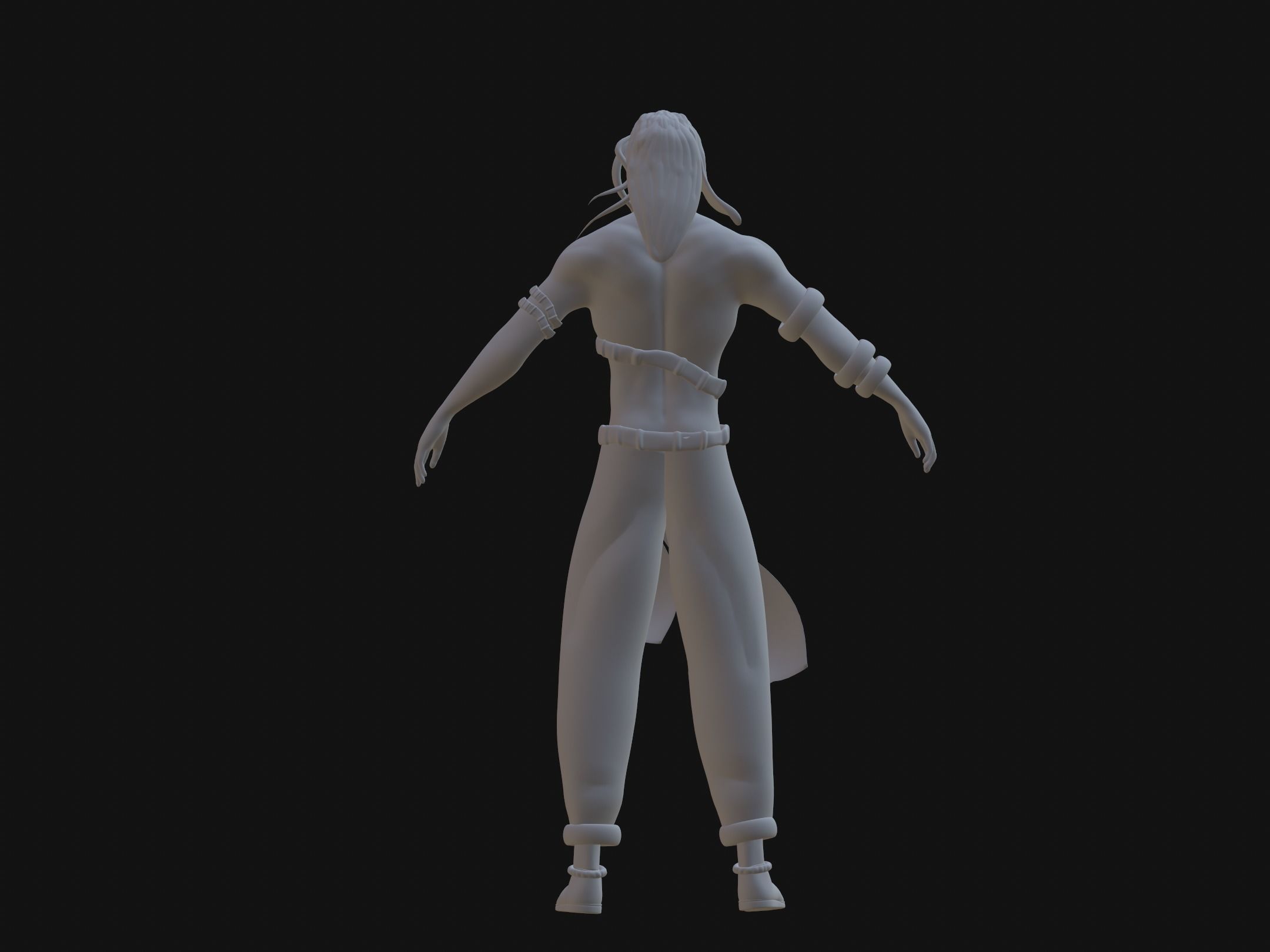warrior man character 3D model_6