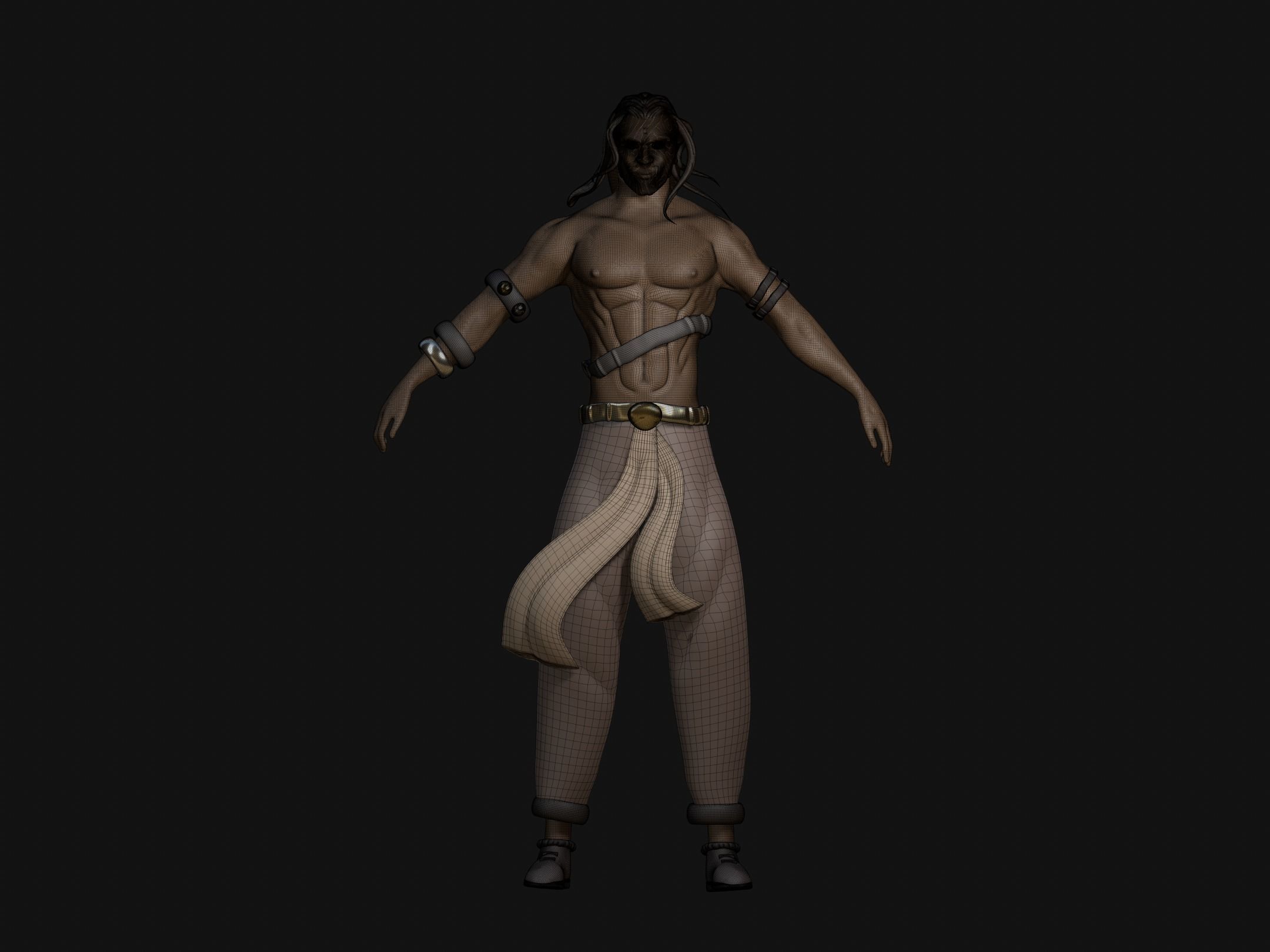 warrior man character 3D model_8