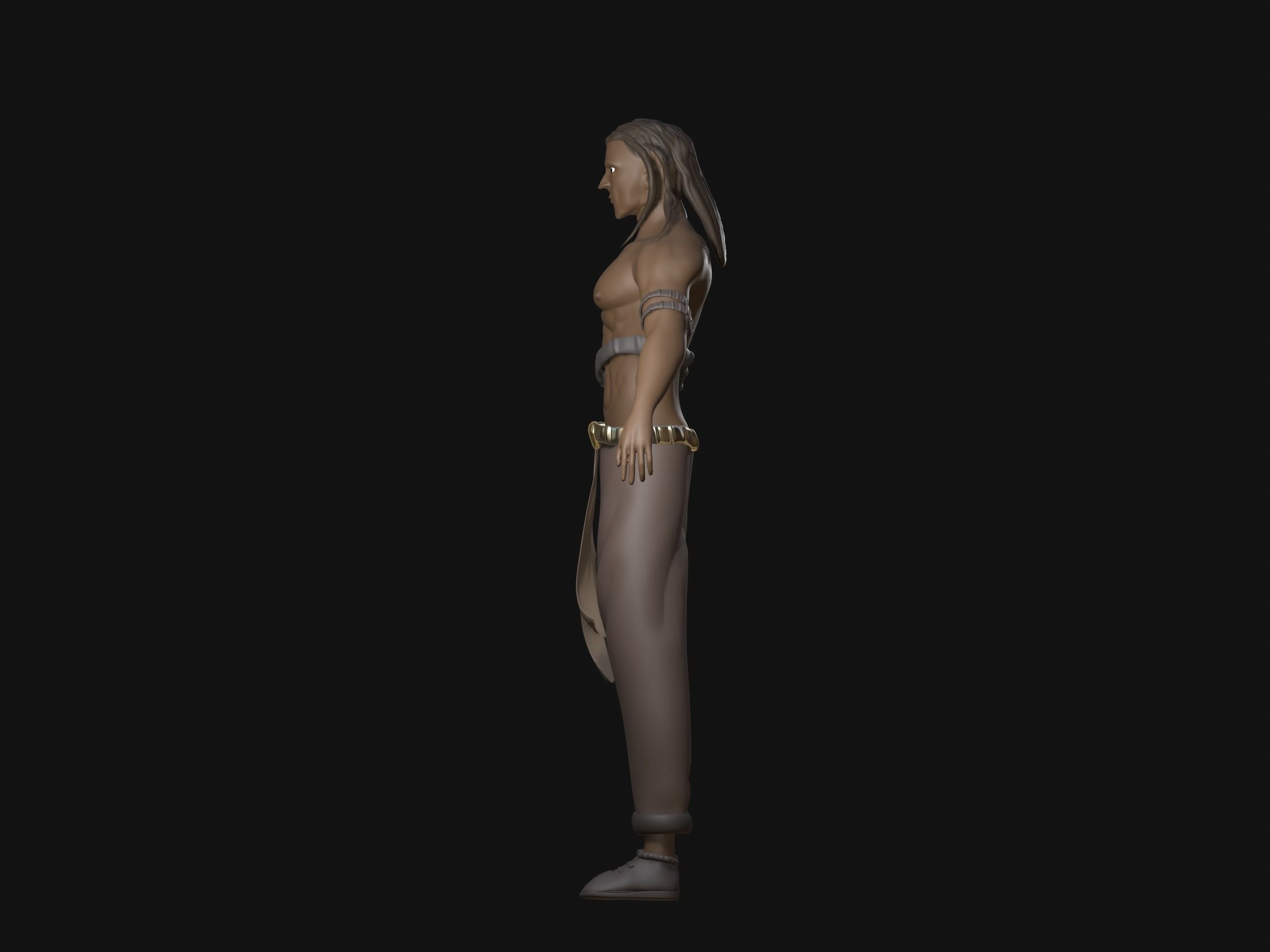 warrior man character 3D model_1