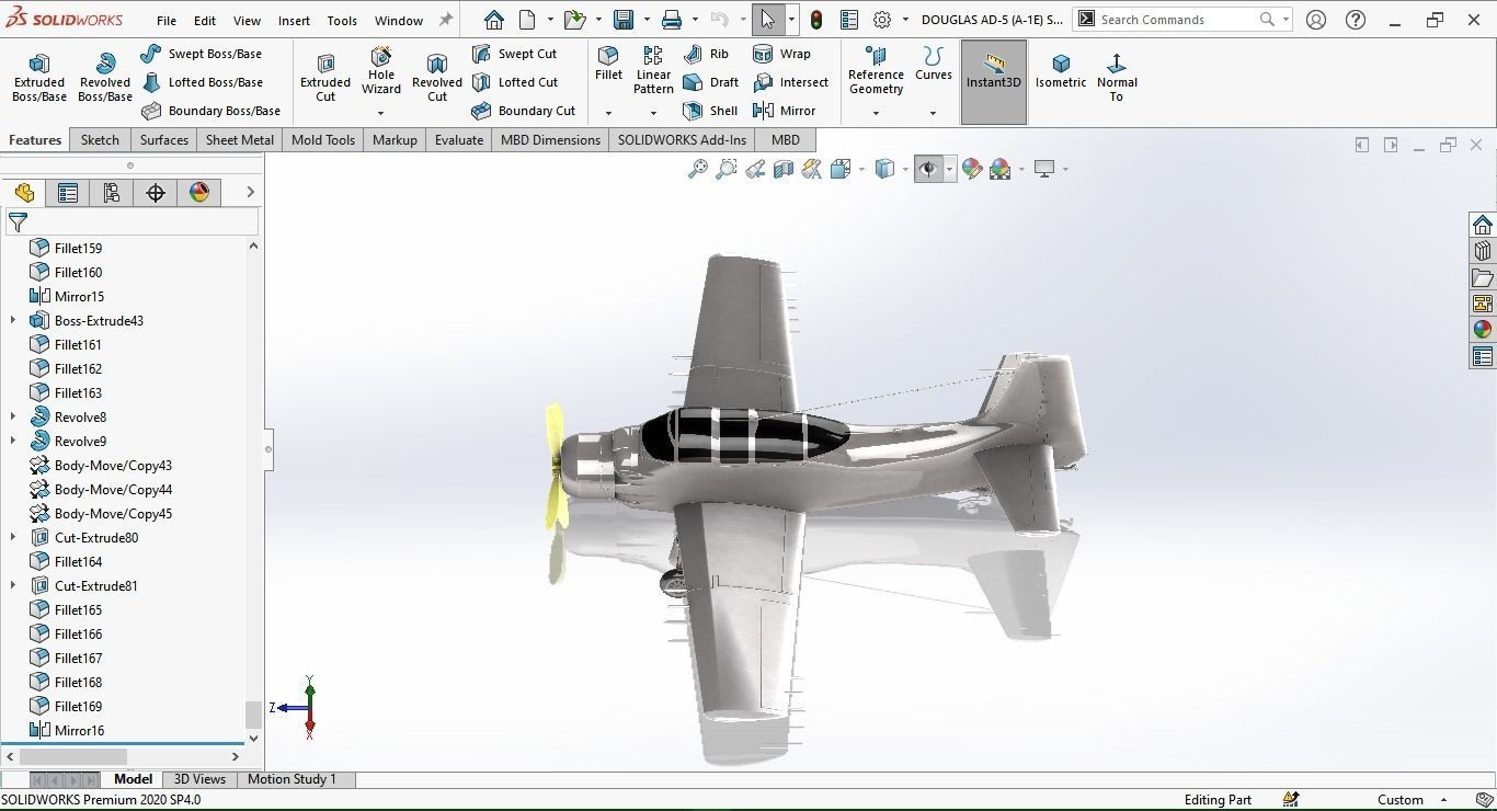 DOUGLAS AD-5 A-1E SKYRIDER 3D print model_7