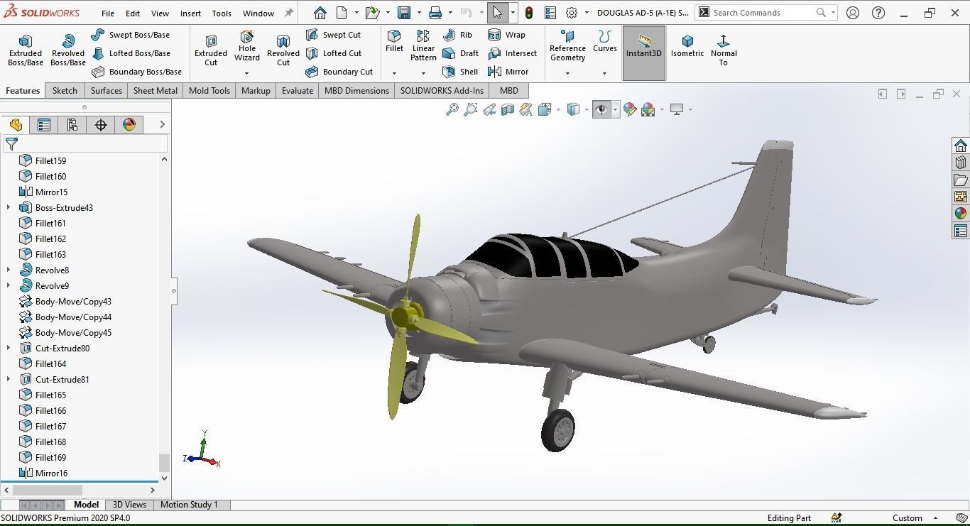 DOUGLAS AD-5 A-1E SKYRIDER 3D print model_2