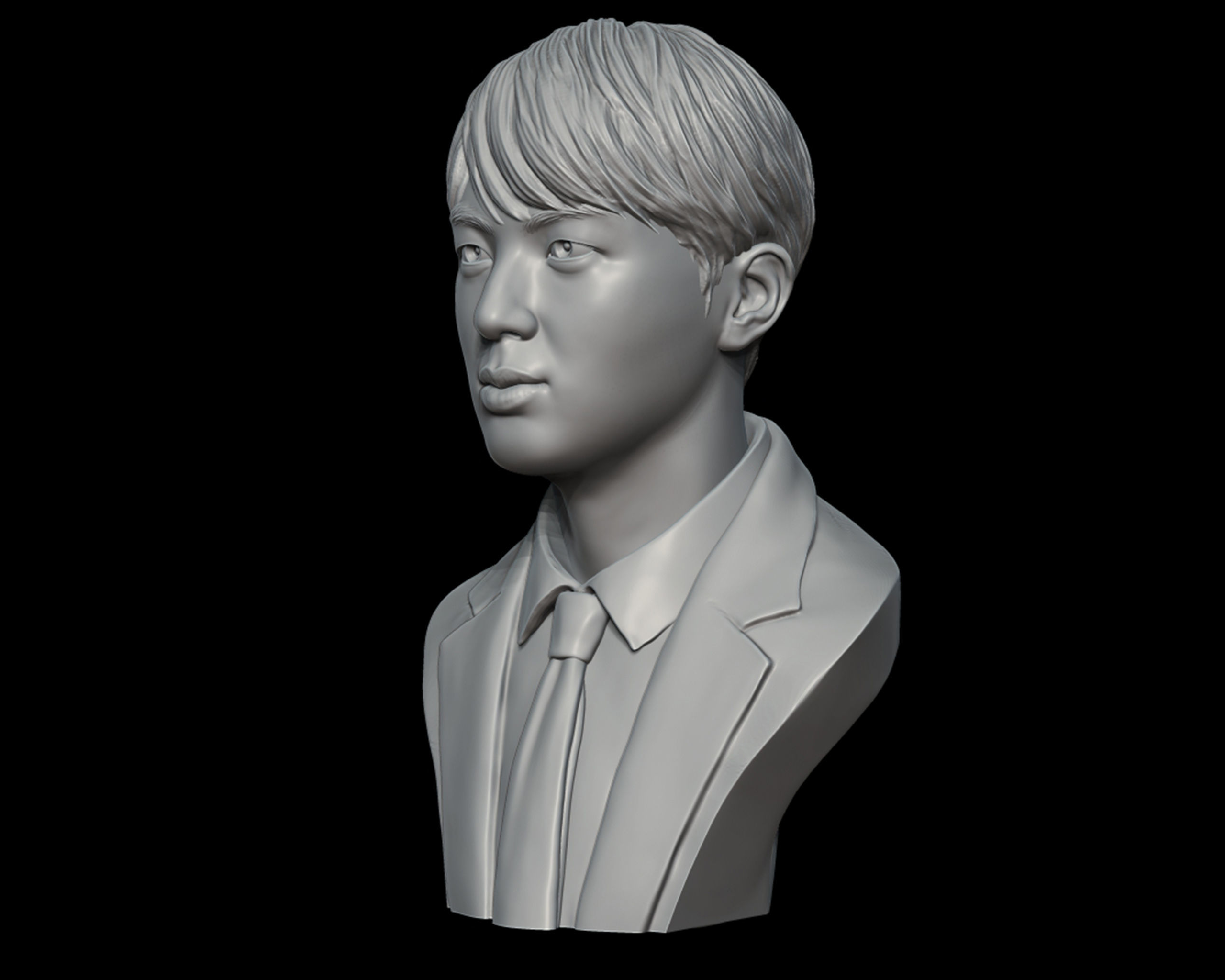 Jin bust 3D print model_17
