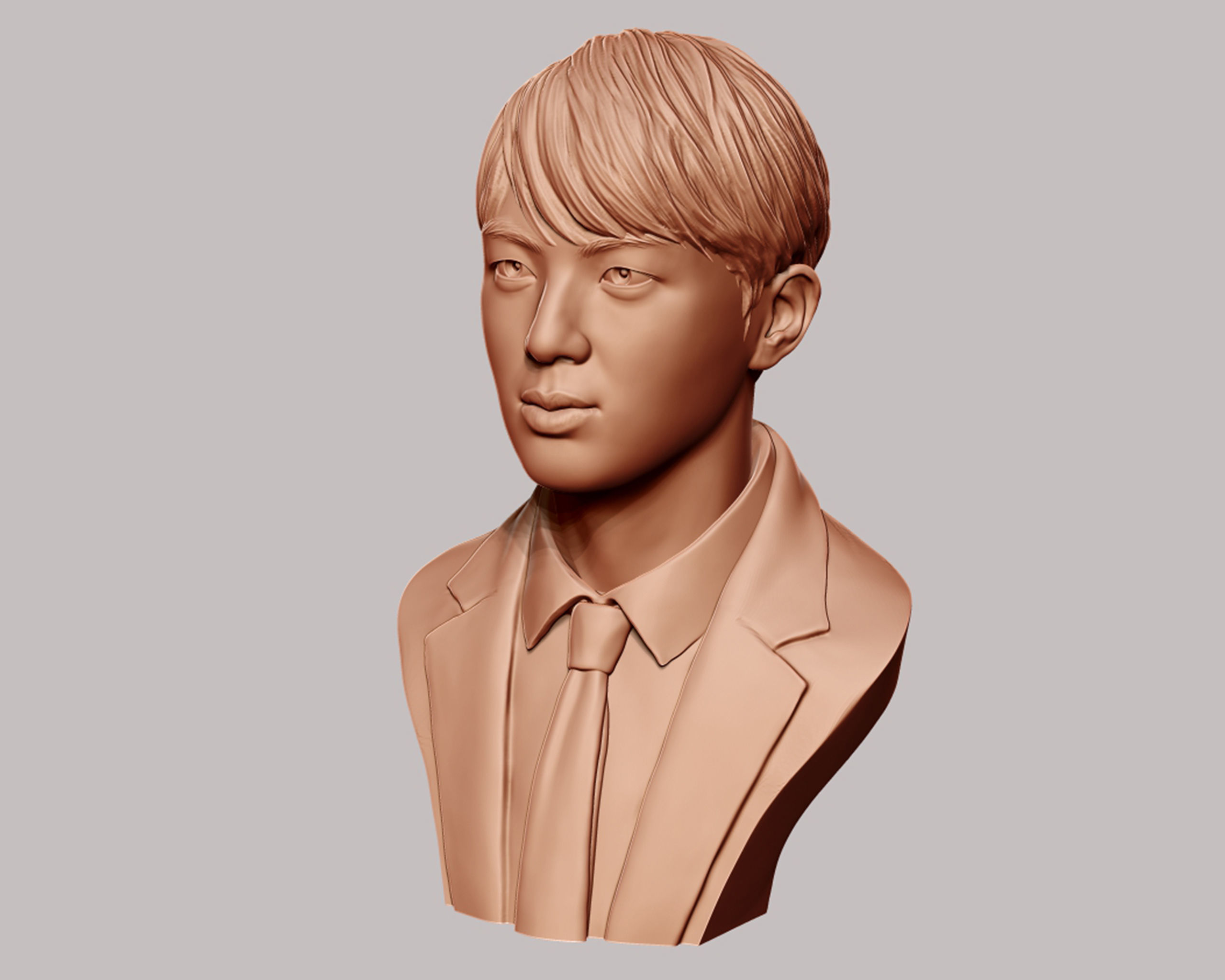 Jin bust 3D print model_13