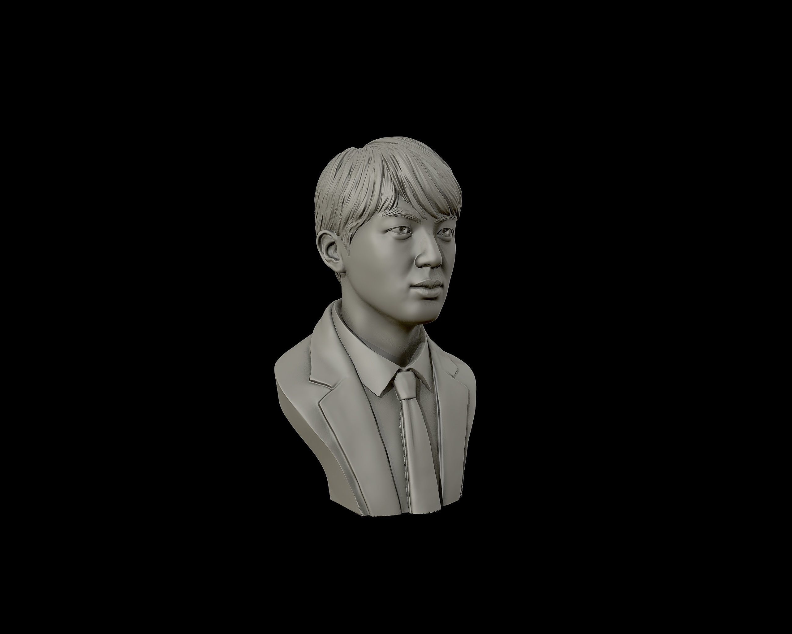 Jin bust 3D print model_25