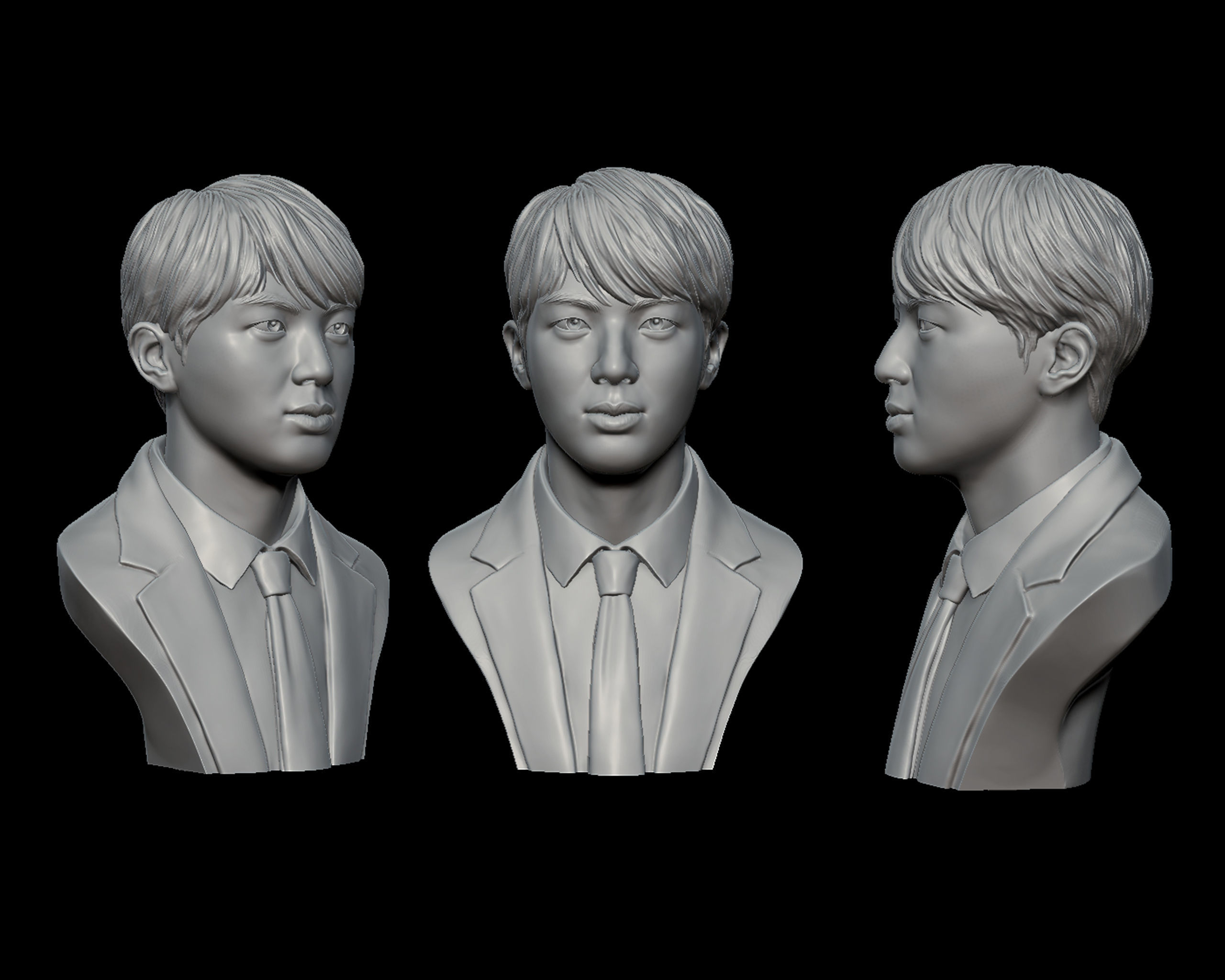 Jin bust 3D print model_5