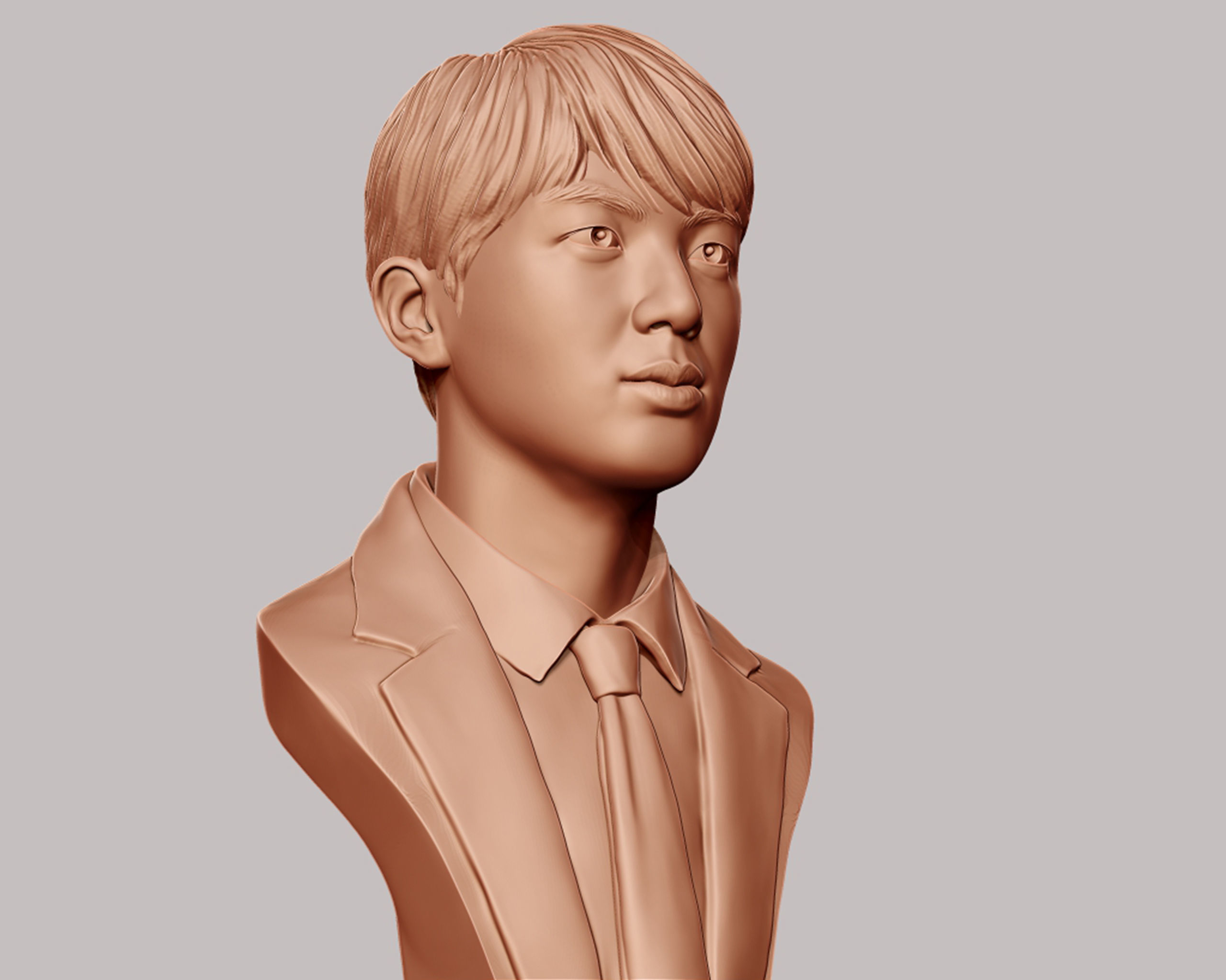 Jin bust 3D print model_15