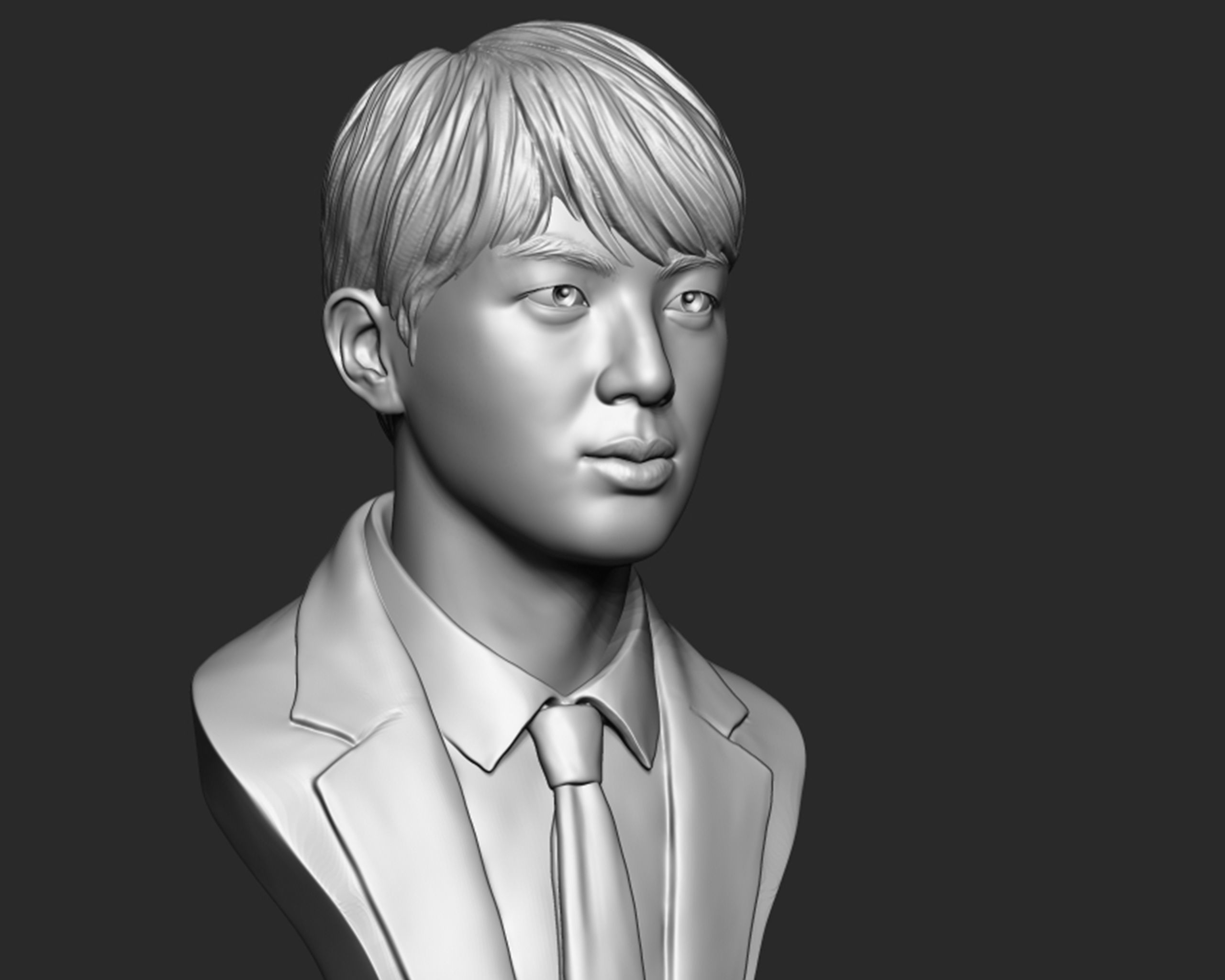 Jin bust 3D print model_4