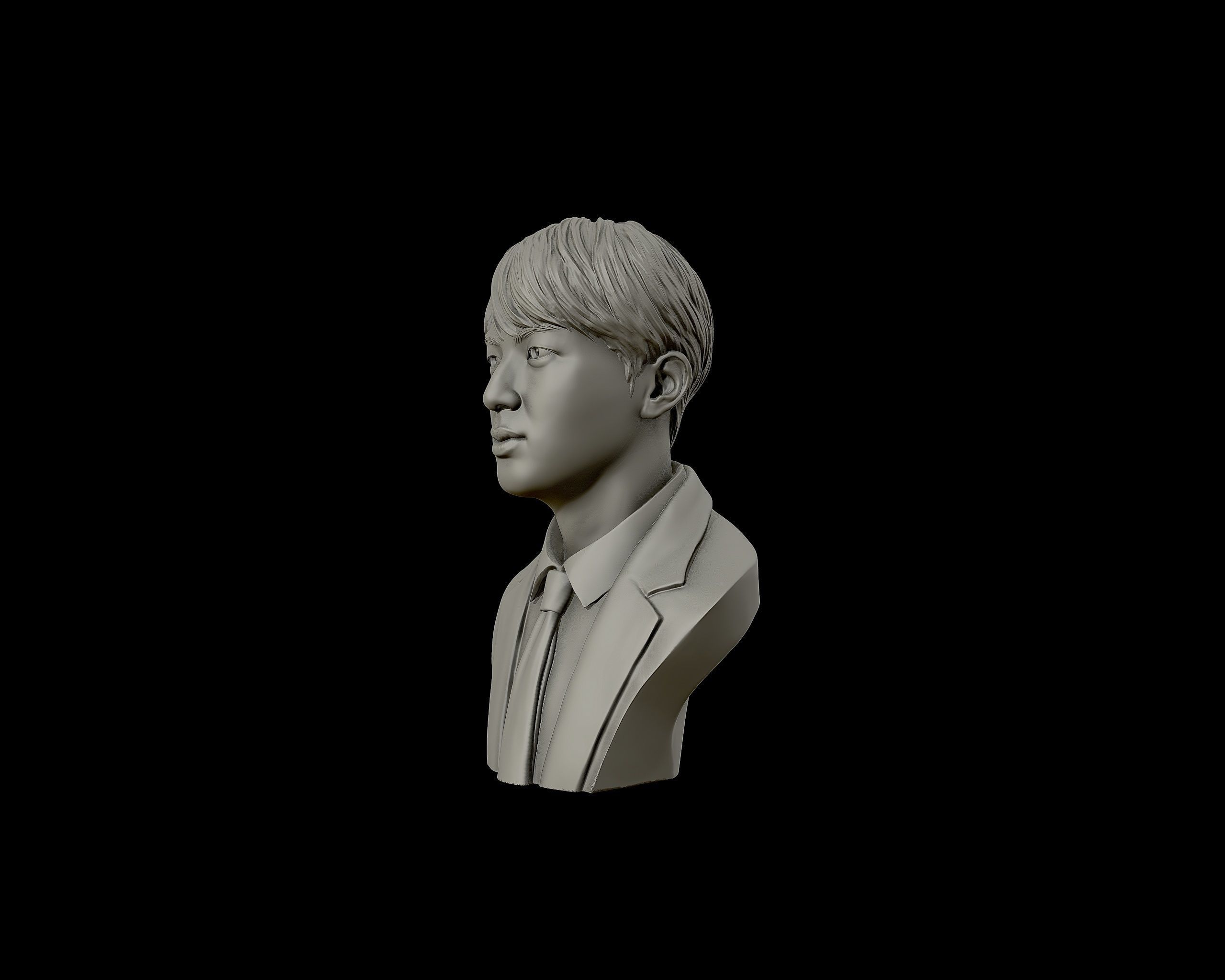 Jin bust 3D print model_20
