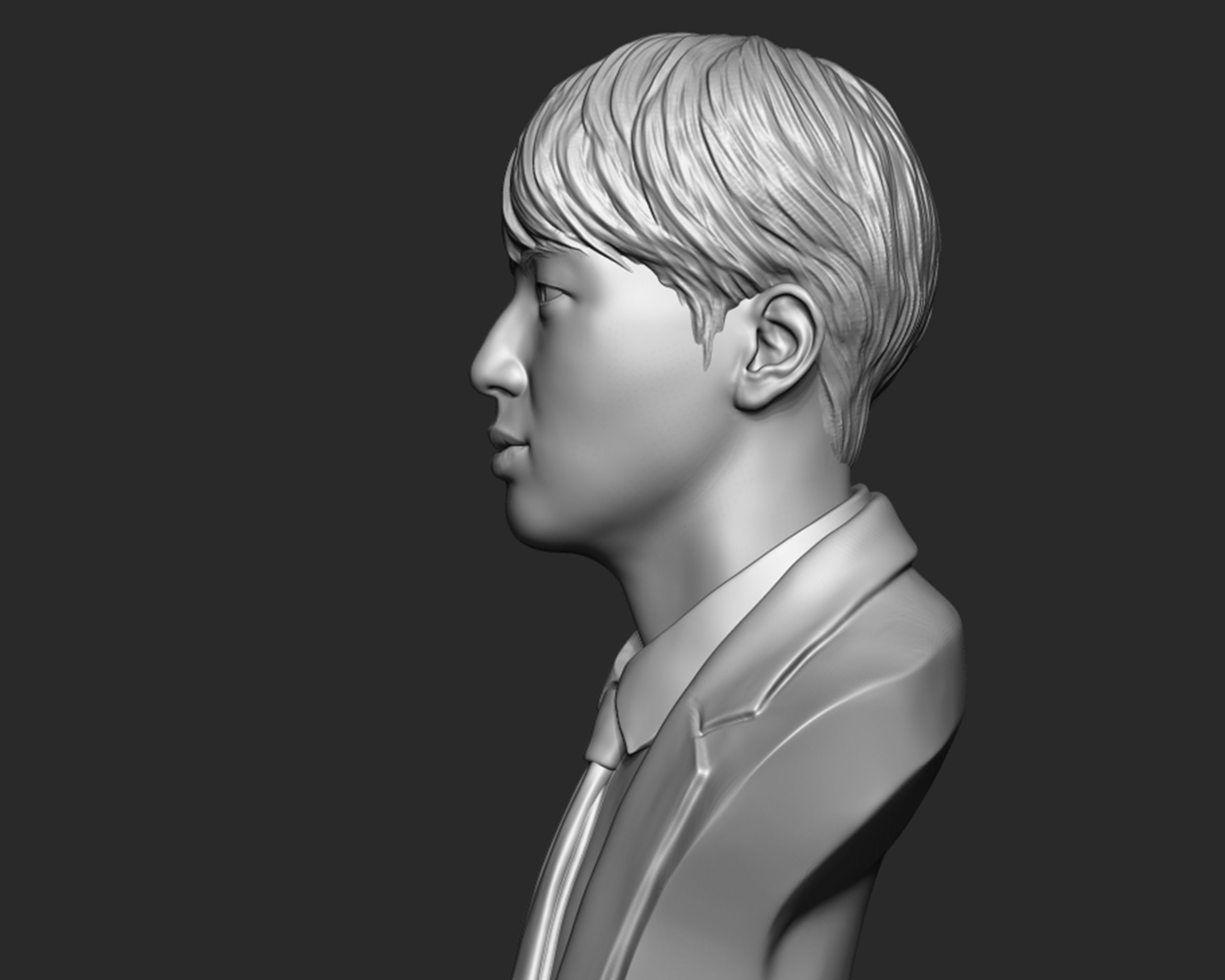 Jin bust 3D print model_7