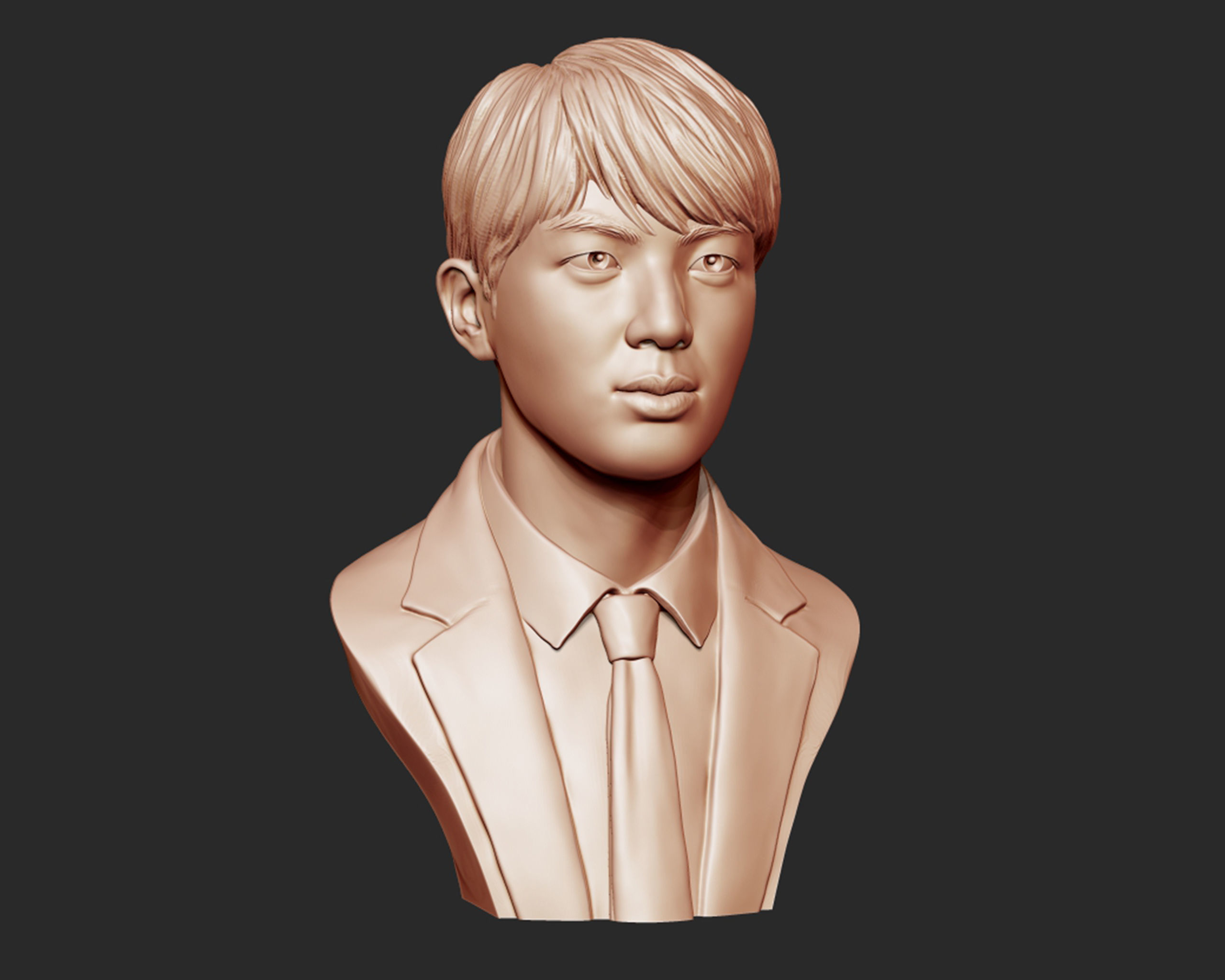 Jin bust 3D print model_9