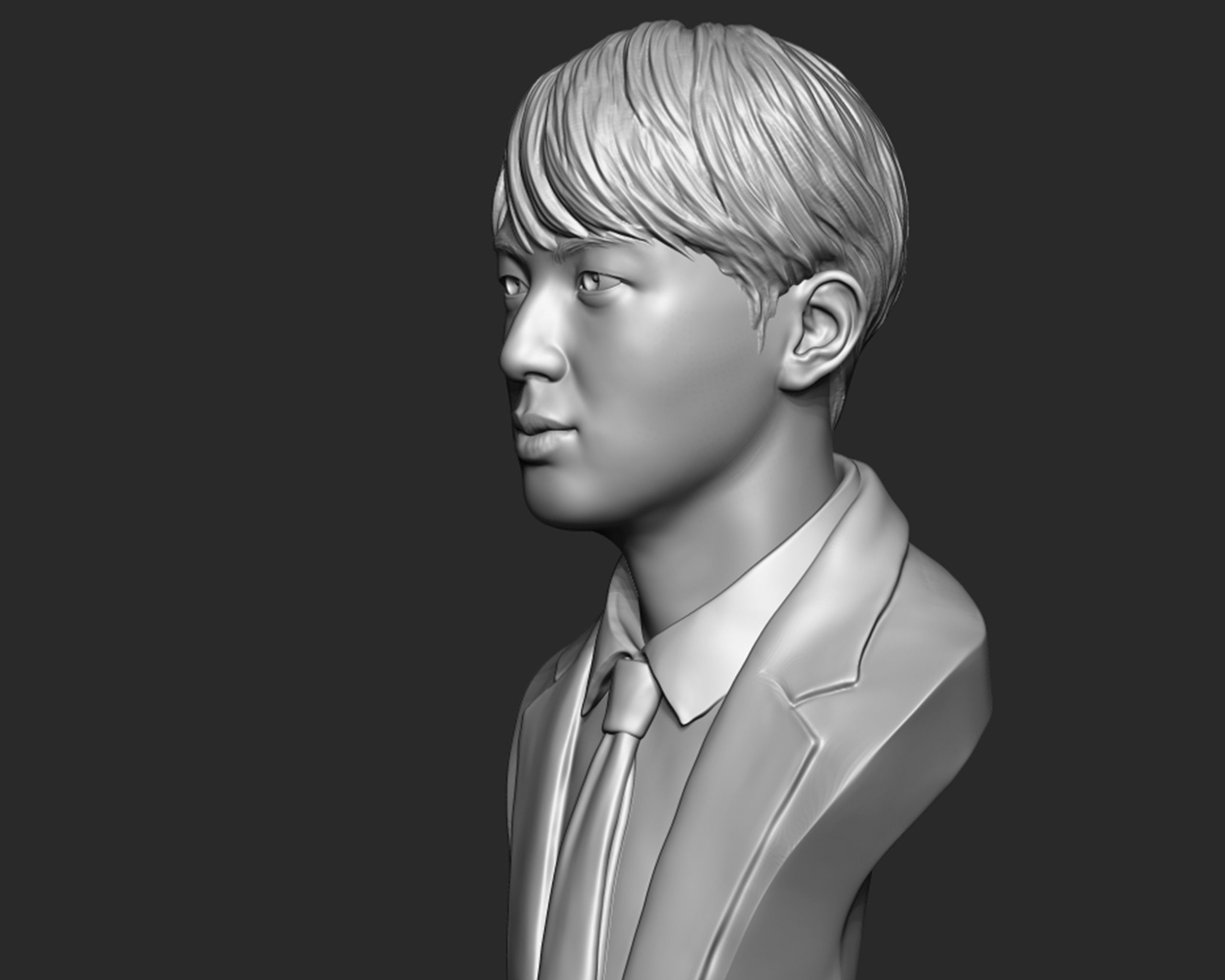 Jin bust 3D print model_3