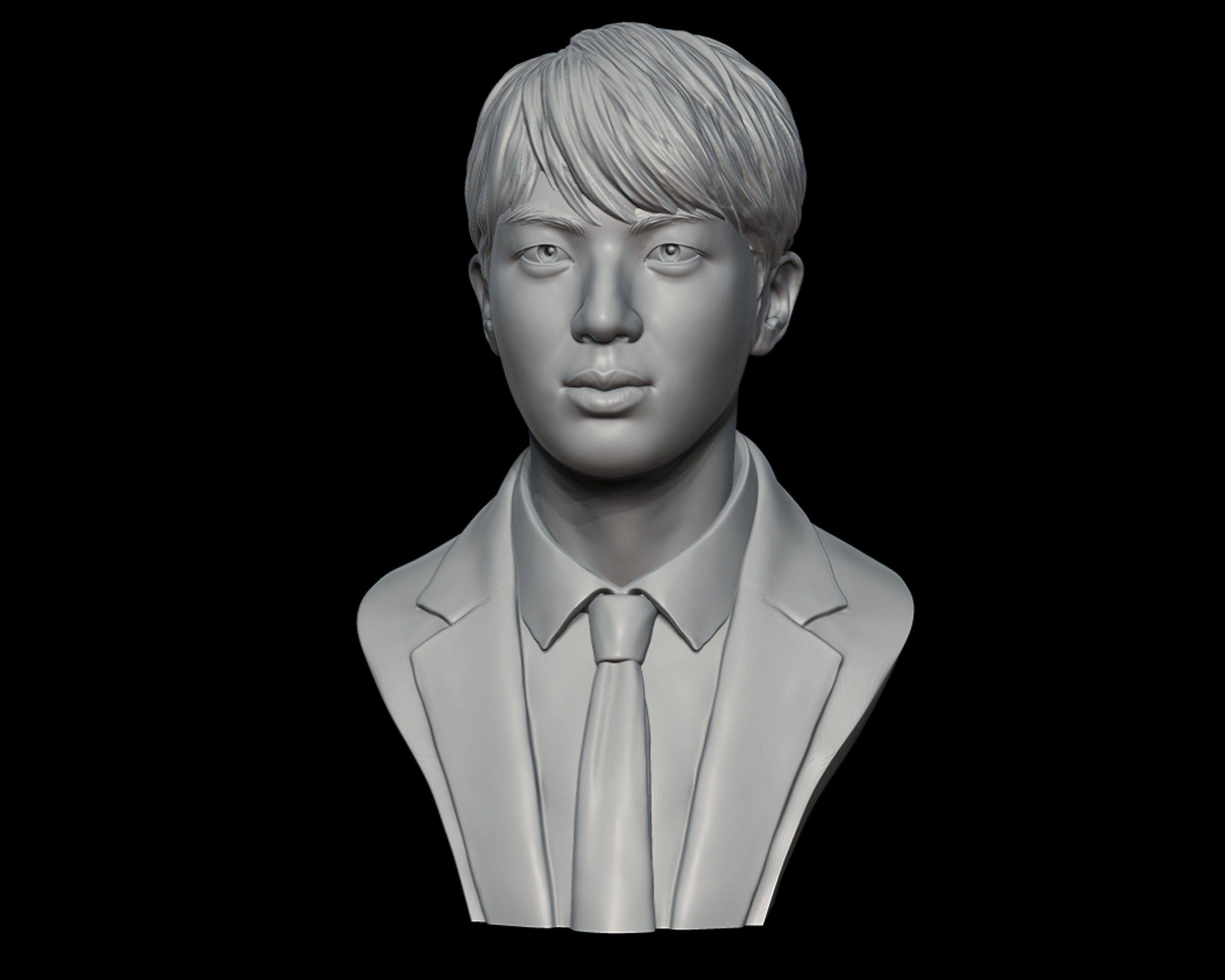 Jin bust 3D print model_16