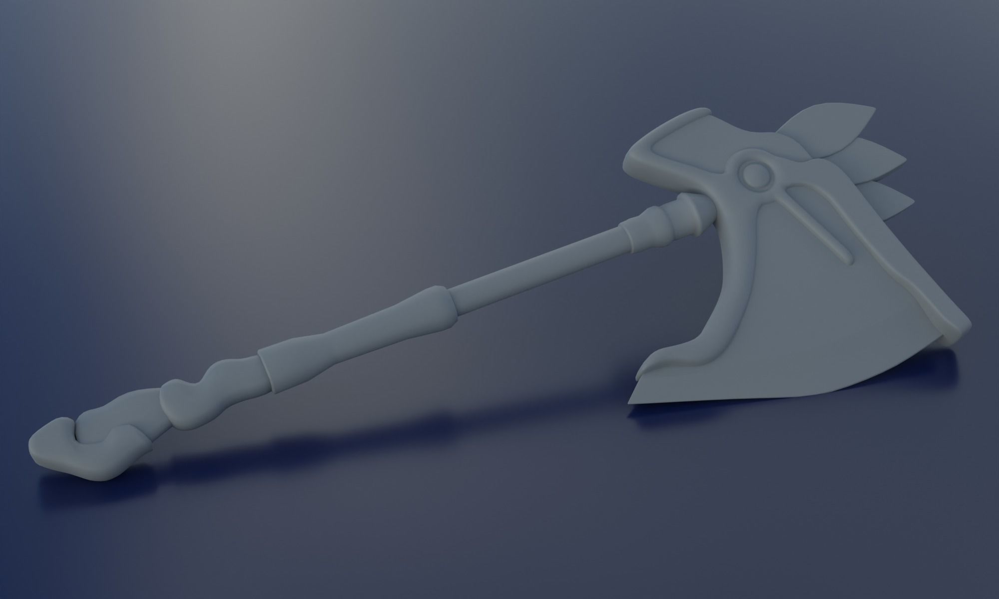 Fantasy axe battle weapon PBR  Low-poly 3D model_19