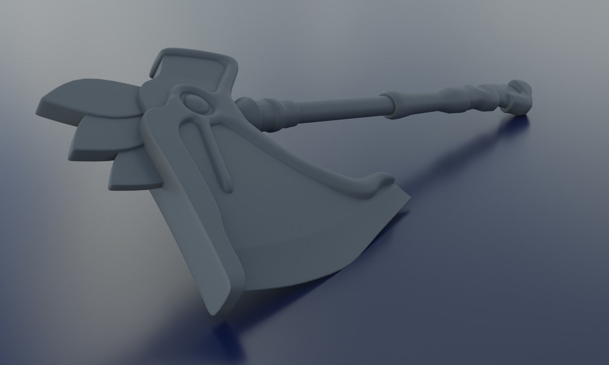 Fantasy axe battle weapon PBR  Low-poly 3D model_17