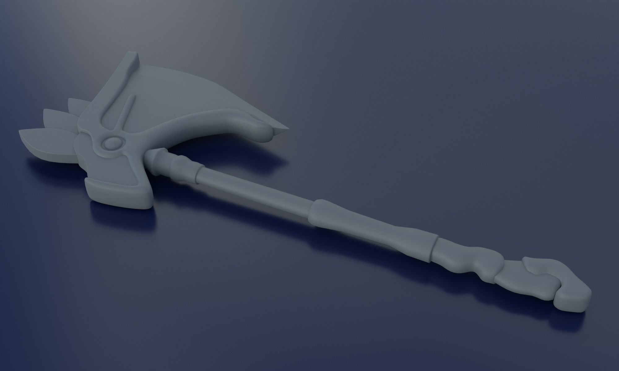 Fantasy axe battle weapon PBR  Low-poly 3D model_18