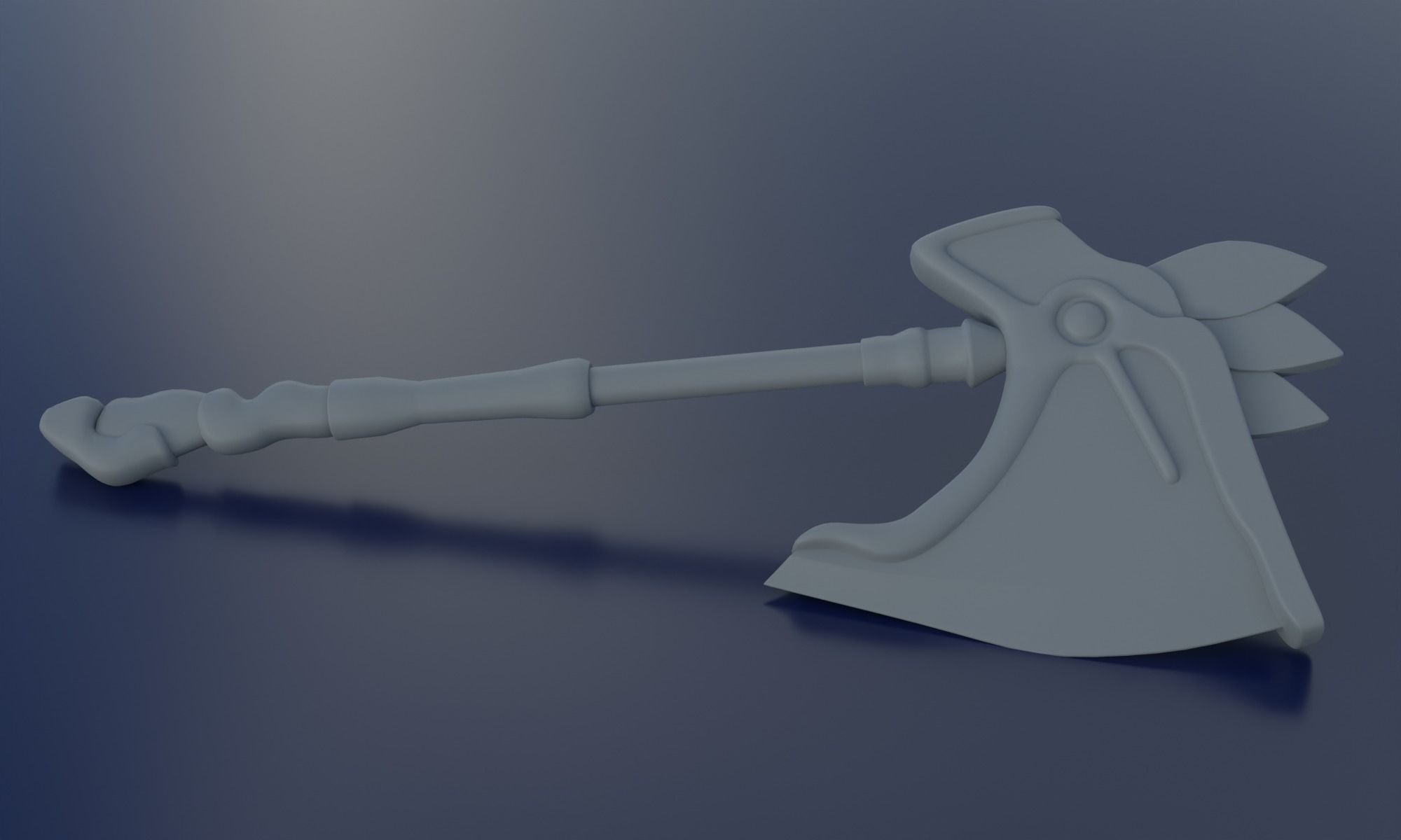 Fantasy axe battle weapon PBR  Low-poly 3D model_20