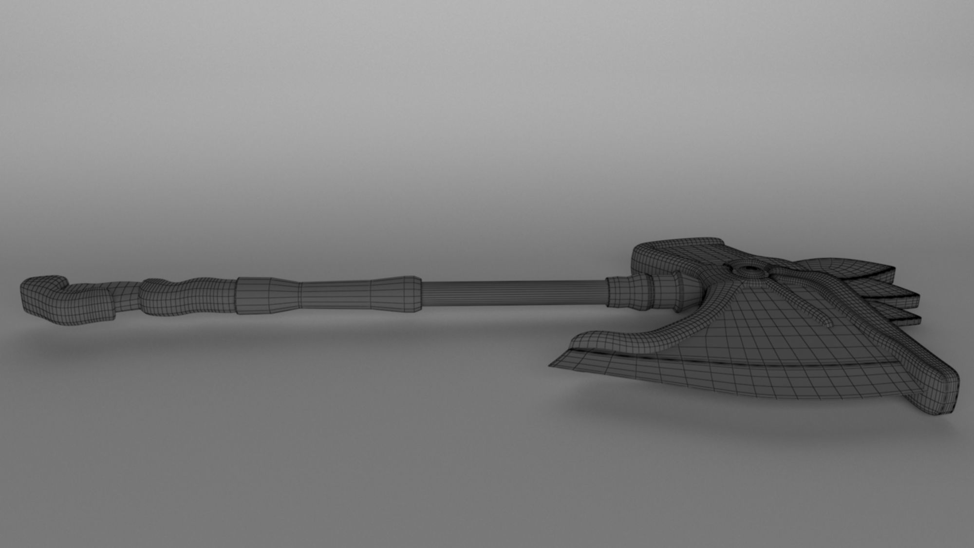 Fantasy axe battle weapon PBR  Low-poly 3D model_15